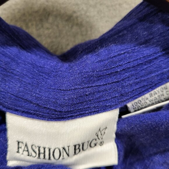 Fashion Bug Women’s Short Sleeve Button Down Shirt Size 22/24W Purple‎ Office - Picture 3 of 10